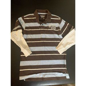 Osh Kosh Boys Polo Shirt Long Sleeve Blue Brown 8